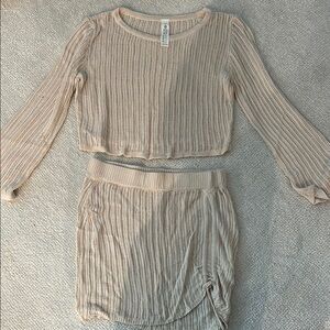 Beige Knit Two-Piece cover up